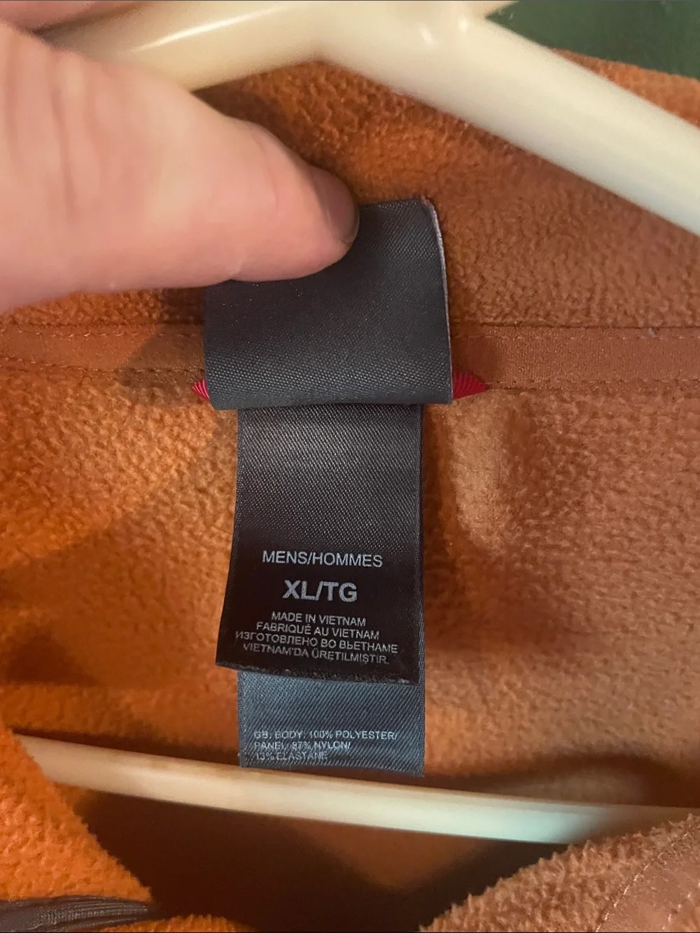 The North Face Orange Fleece Quarter-Zip with Dark Chest Pocket Size XL